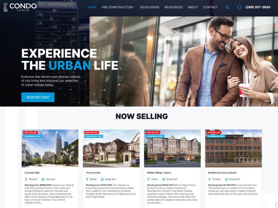 website development for real estate website