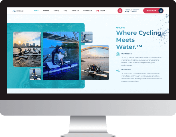 toronto web design toronto water bikes