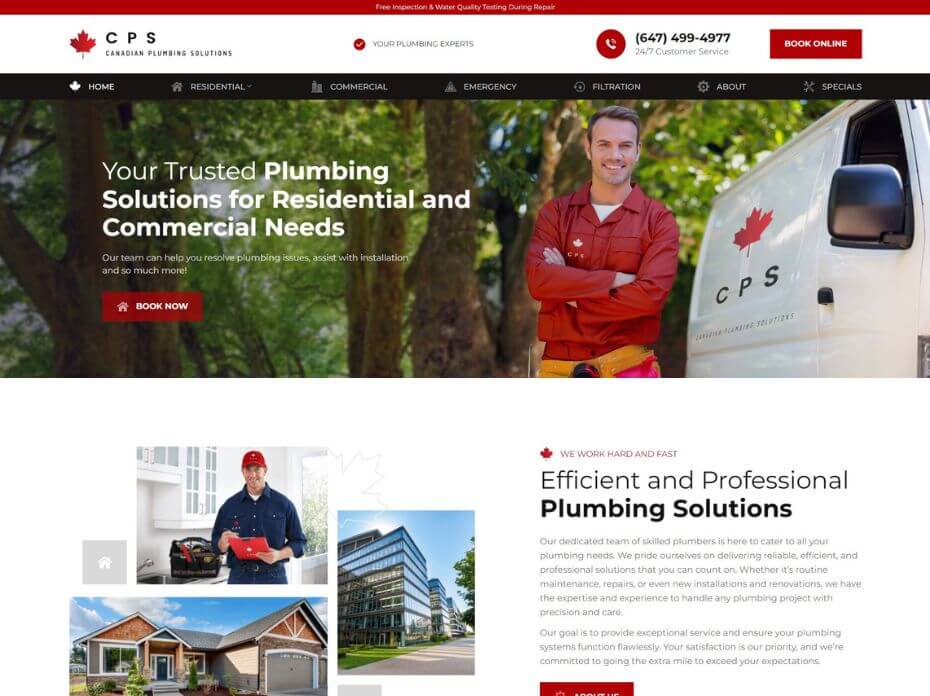 cps plumbing website design