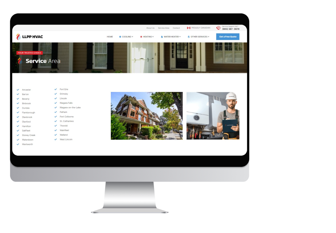 LLPP HVAC new website design