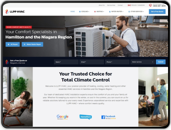 llpp hvac custom site design