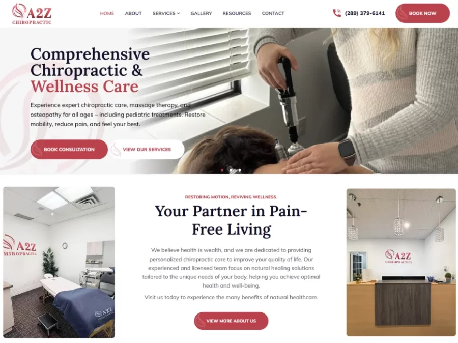 chiropractic clinic web design