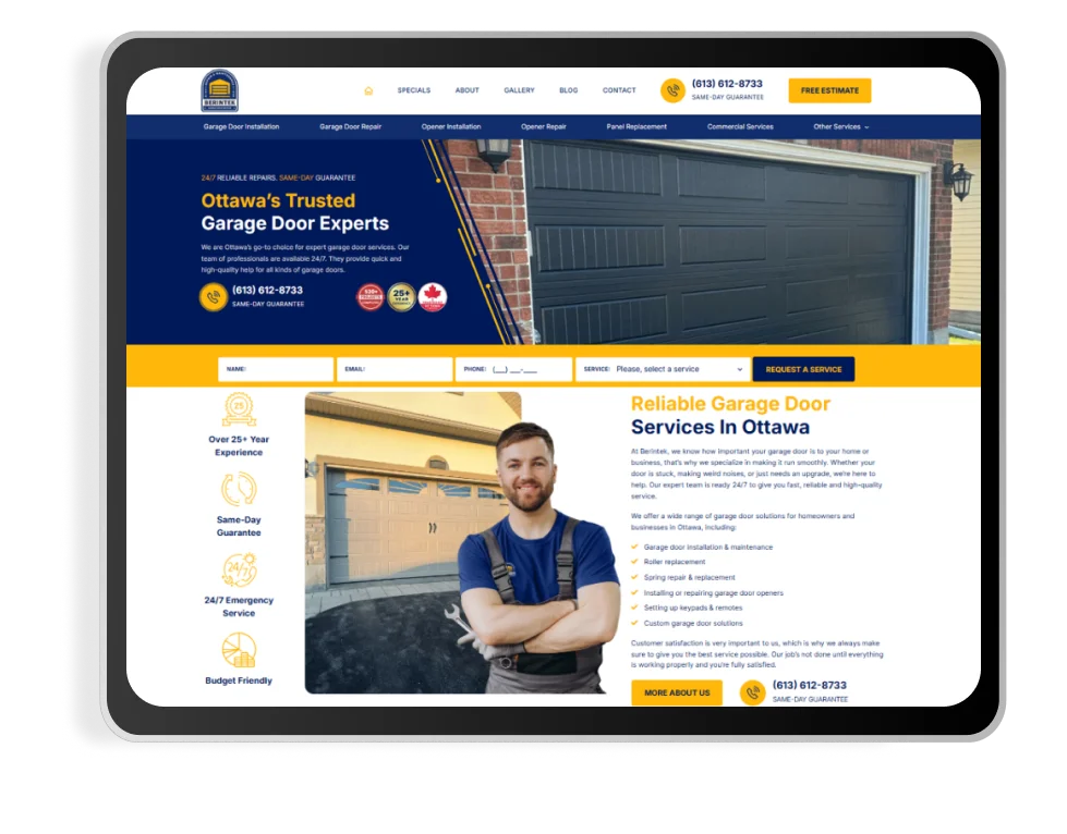 garage door website design services