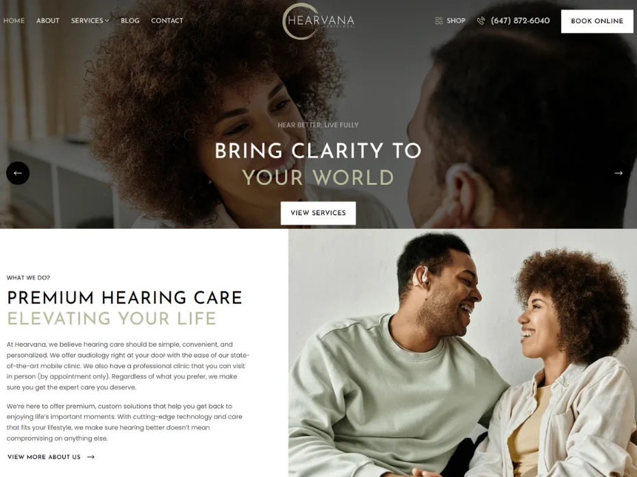 hearing aid website design