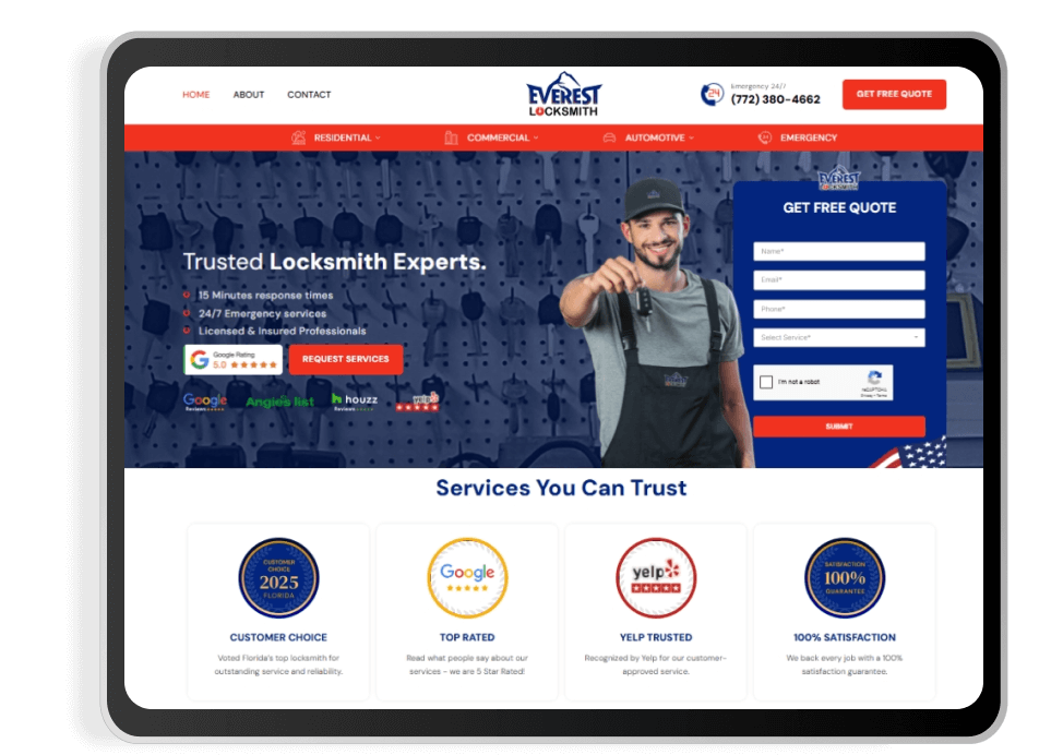 locksmith new website designers