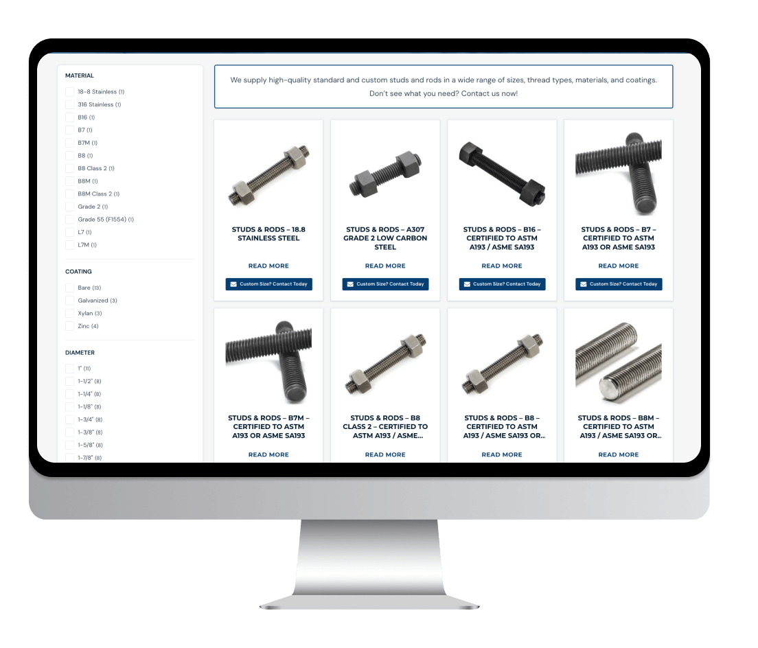 bolts and nuts website design service