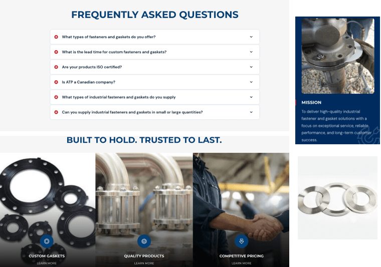 industrial catalogue site design