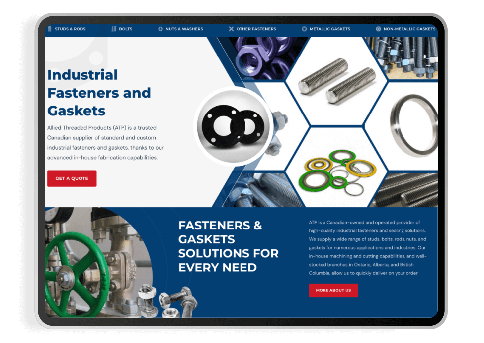 studs and bolts website design
