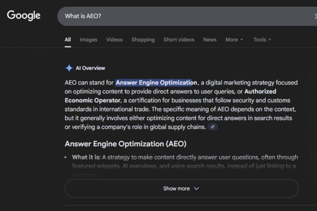answer engine optimization search
