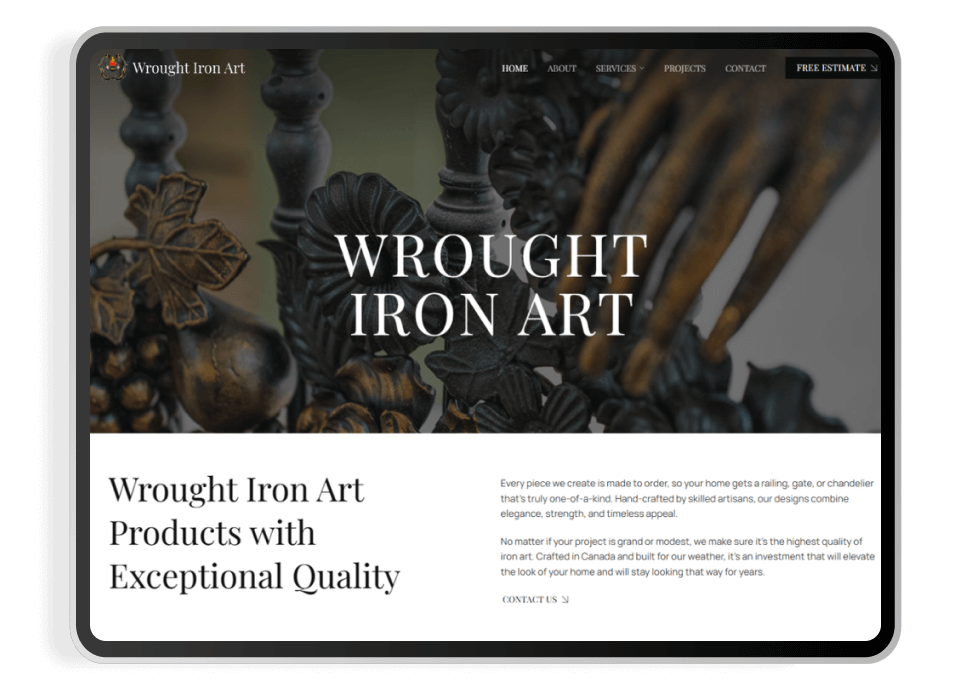 web design for art website