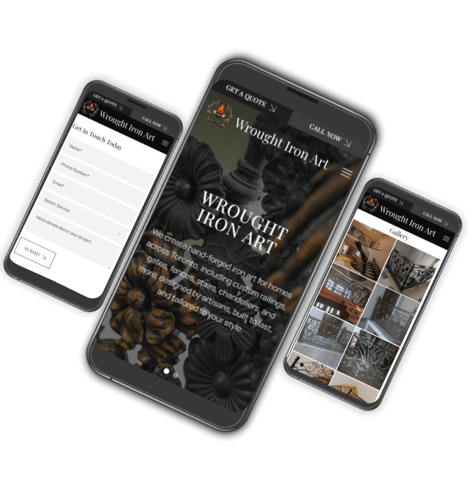 wrought iron railings website designs