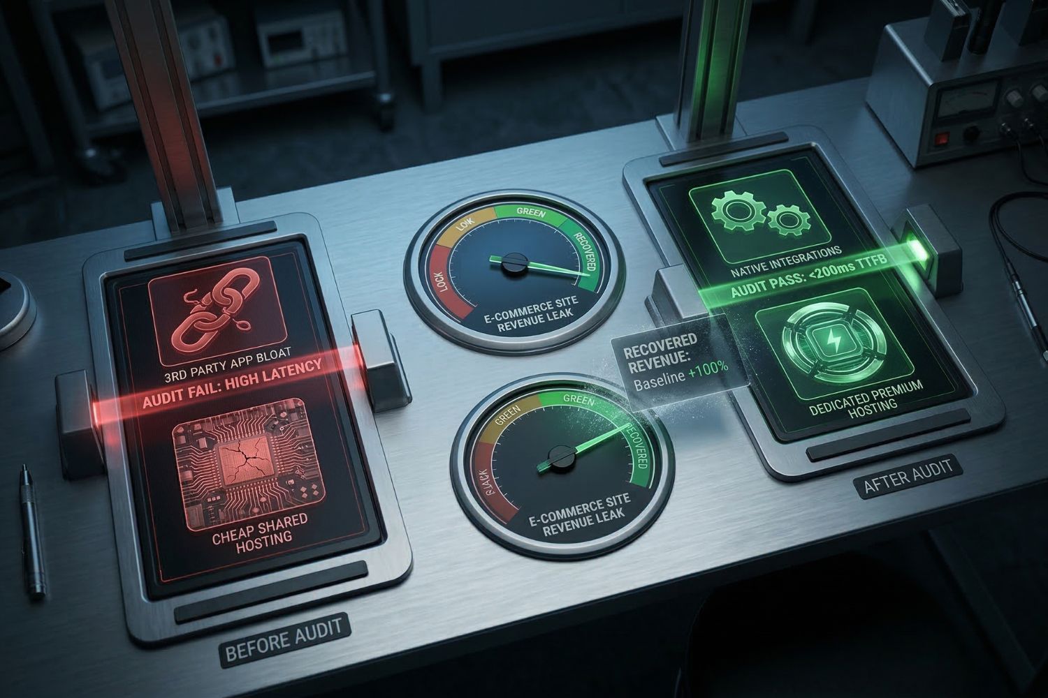 ecommerce site speed audit before after