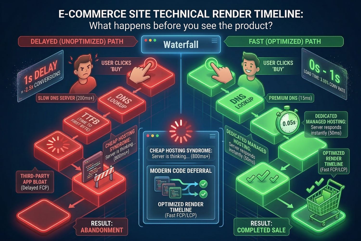 ecommerce site technical render timeline