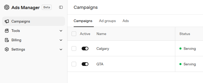 chat gpt ads campaigns monitoring