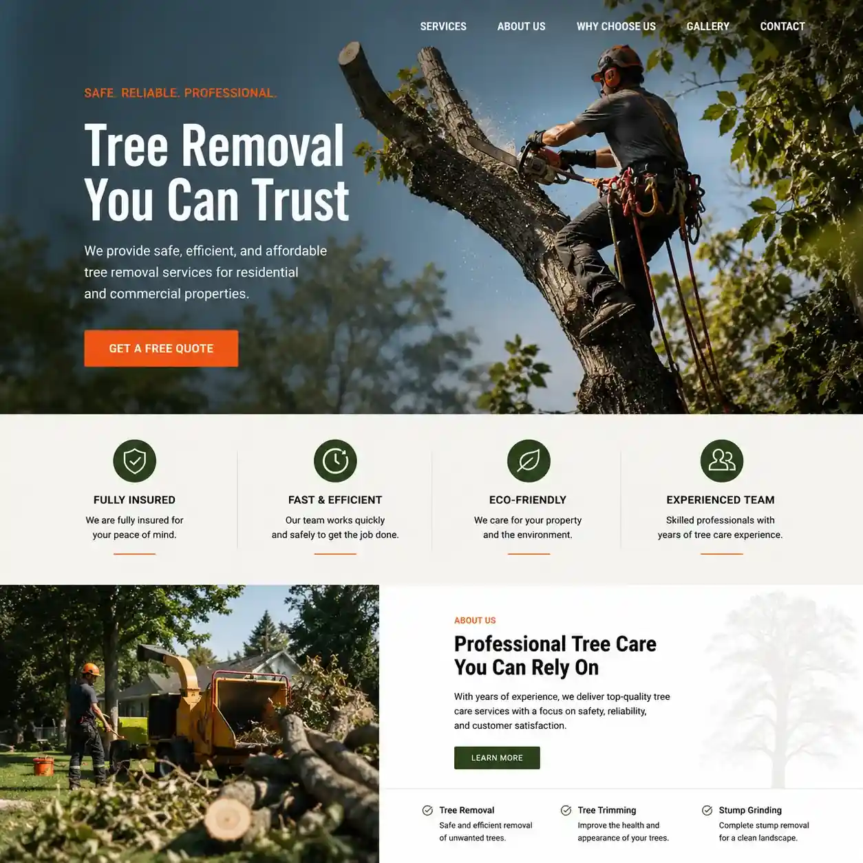 tree removal website design and development