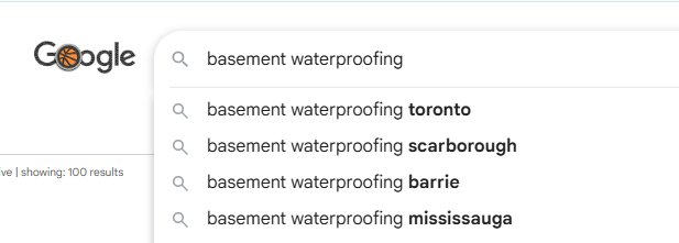 waterproofing company seo serp