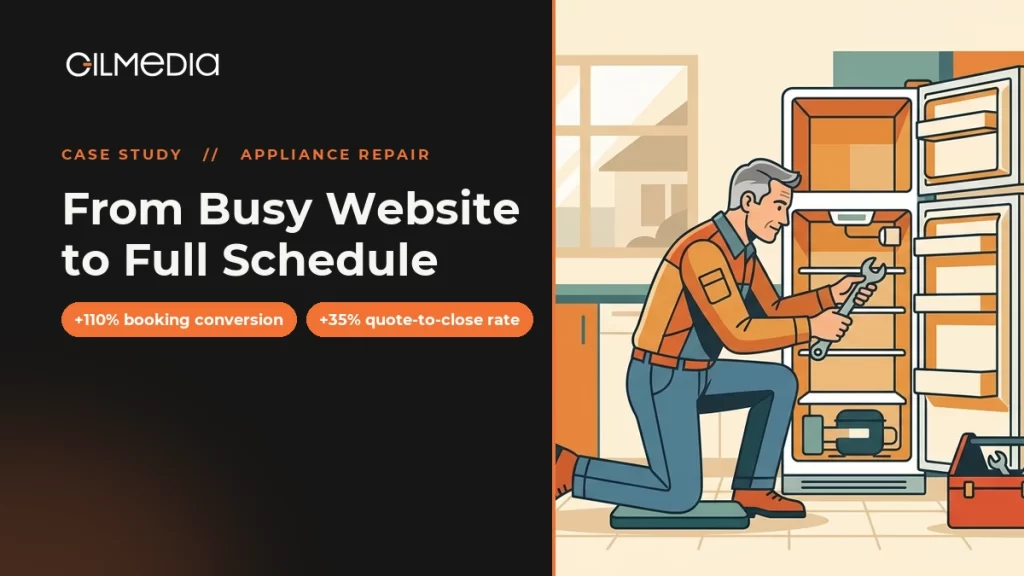 Appliance Repair case study: From Busy Website to Full Schedule - Gilmedia