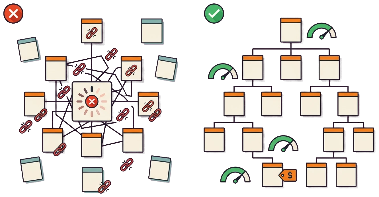 Before and after commercial HVAC technical SEO fixing crawl errors and site speed