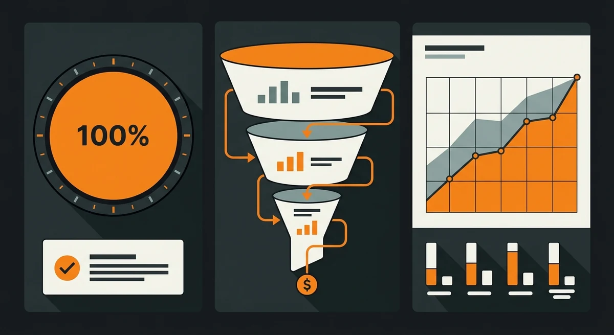 Custom home builder results dashboard showing 100 percent lead capture and pipeline visibility