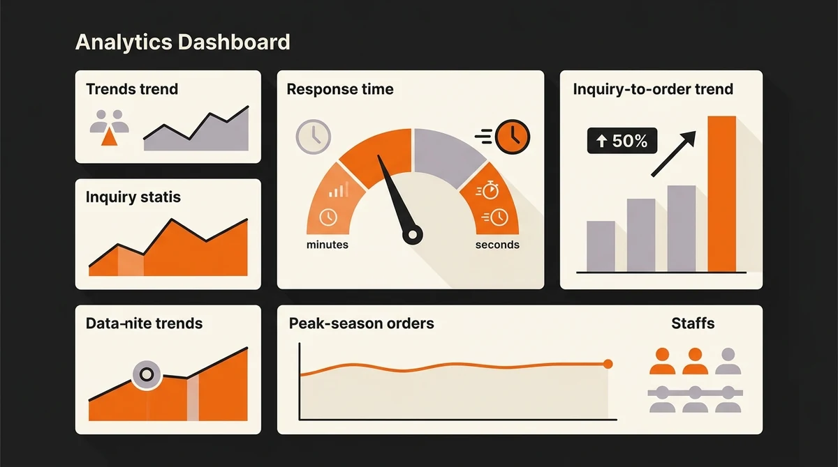 Florist results dashboard showing inquiry-to-order up 55 percent