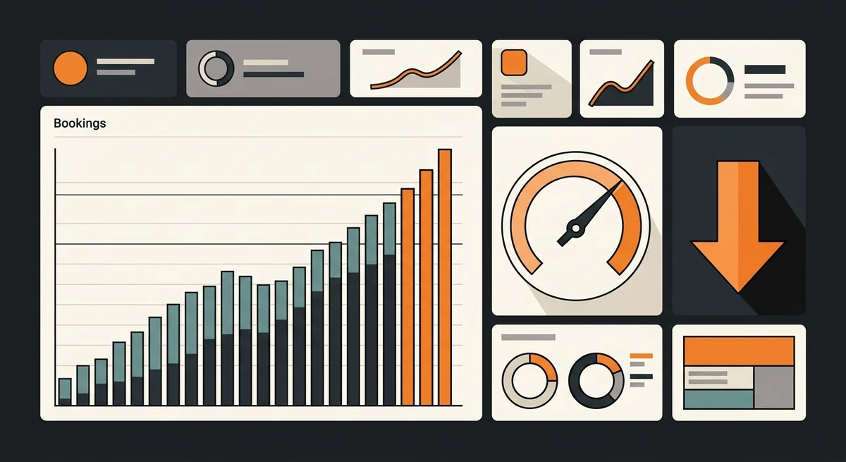 Appliance repair results dashboard showing bookings up 110 percent