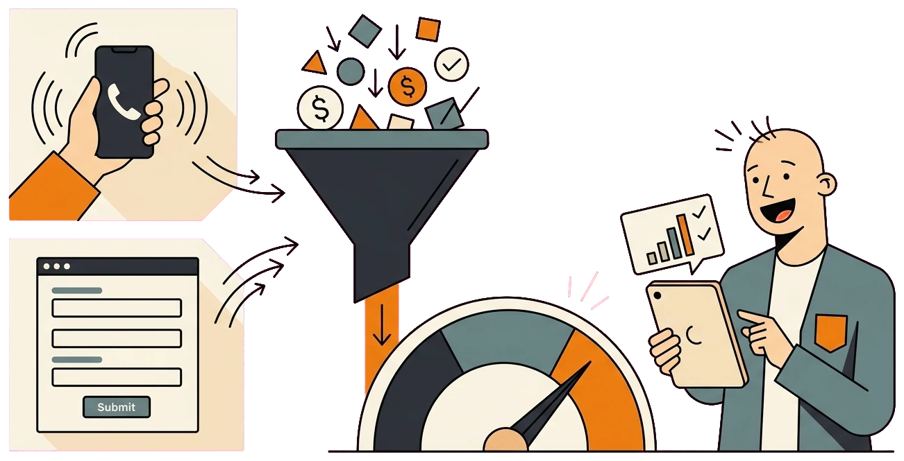 Commercial appliance repair conversion tracking on calls and forms feeding smarter bidding