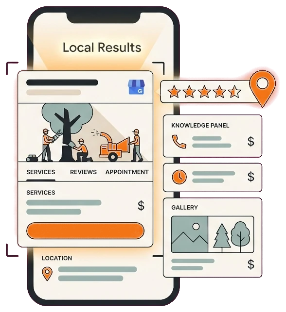 Tree removal Google Business Profile and schema markup for local search visibility