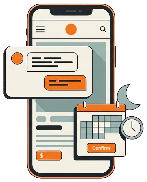 Beauty clinic website chatbot answering a treatment question and booking a consultation at night