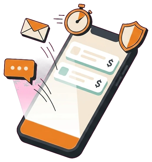 Insurance agent phone receiving a Meta lead with instant automated text and email follow-up